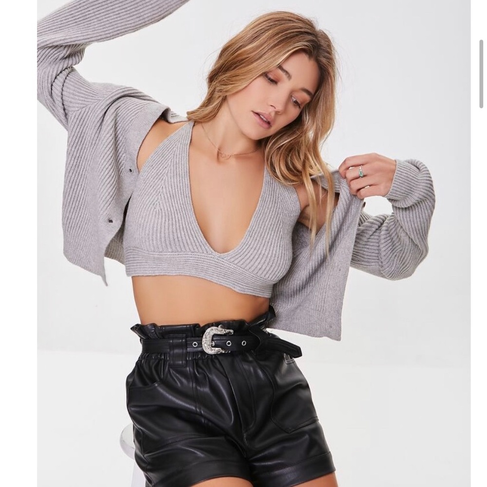 NWT forever 21 heather grey cami and cardigan.